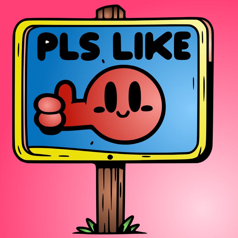 a sign with pls like on it