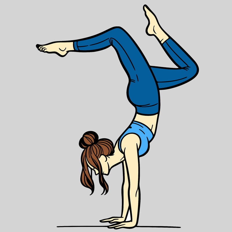 a woman doing a handstand