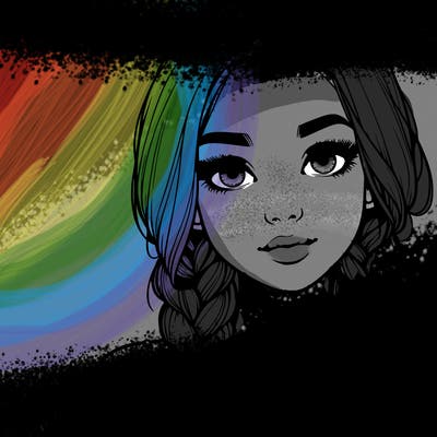 realistic girl with braids