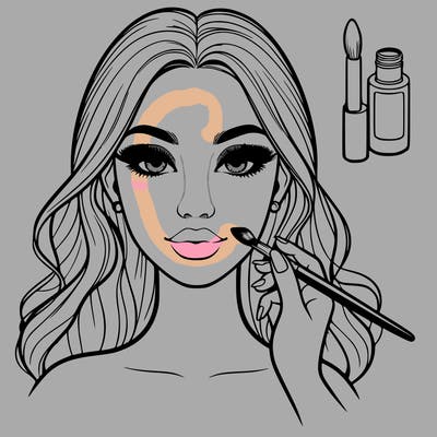 realistic girl with makeup