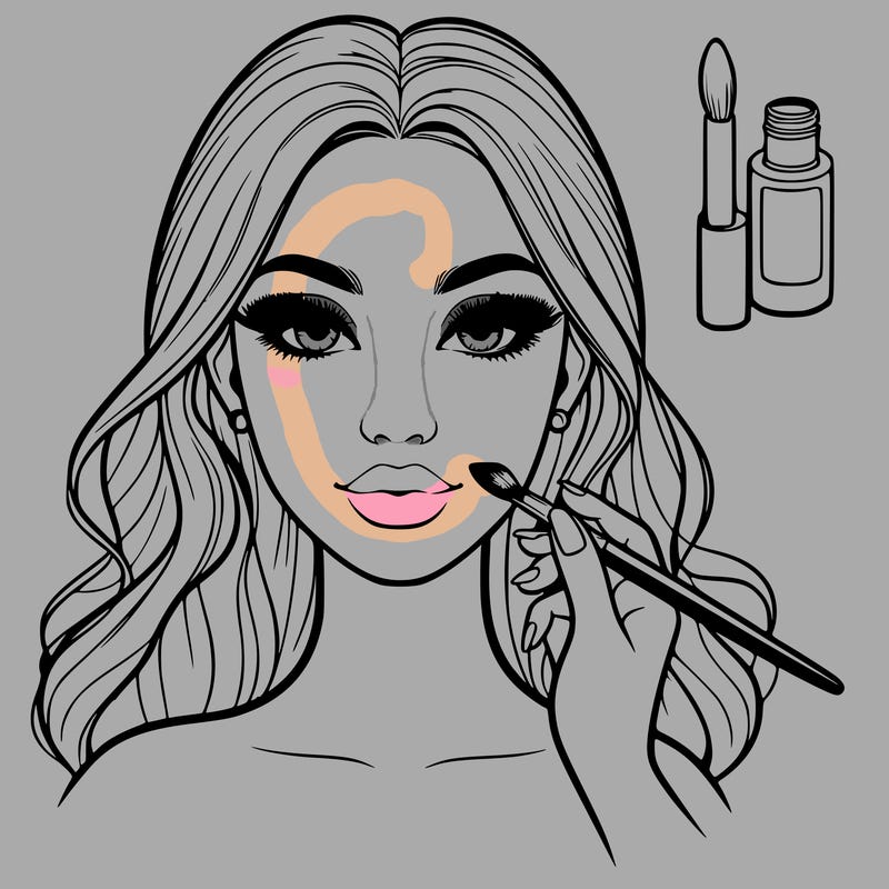 realistic girl with makeup