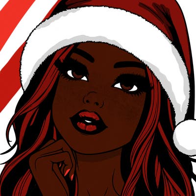 realistic christmas girl with lips