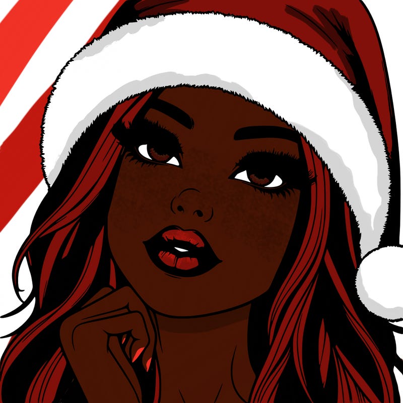 realistic christmas girl with lips