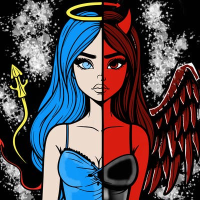 devil vs angel realistic girl