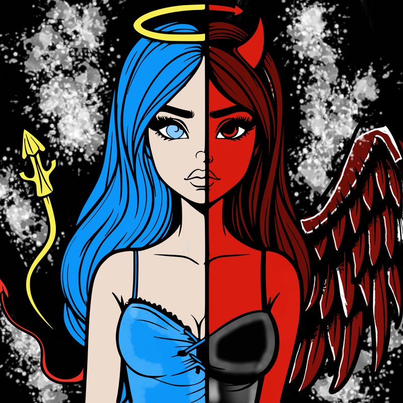 devil vs angel realistic girl