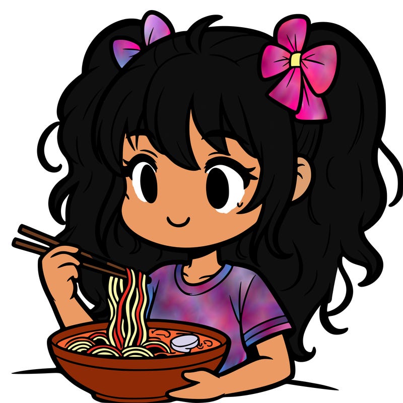 a girl eating ramen