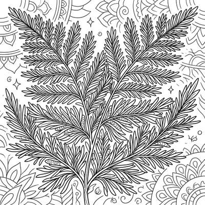 Discover a world of intricate beauty with this detailed asparagus fern coloring page, designed specifically for adults. Immerse yourself in its feathery fronds and delicate background patterns, perfect for mindful relaxation.