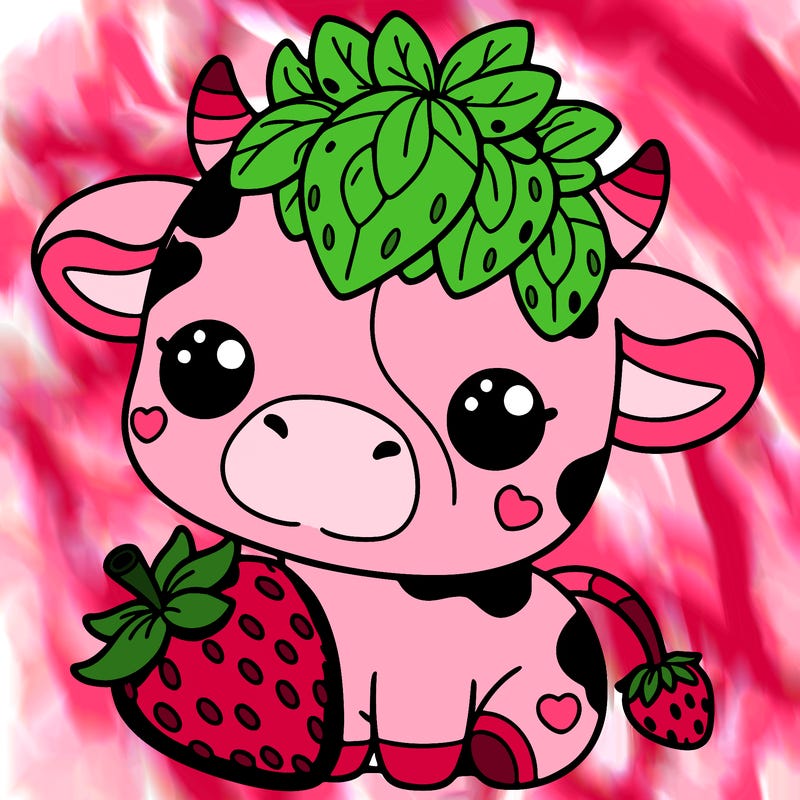 cute strawberry cow