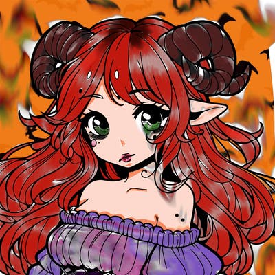 fantasy girl with horns