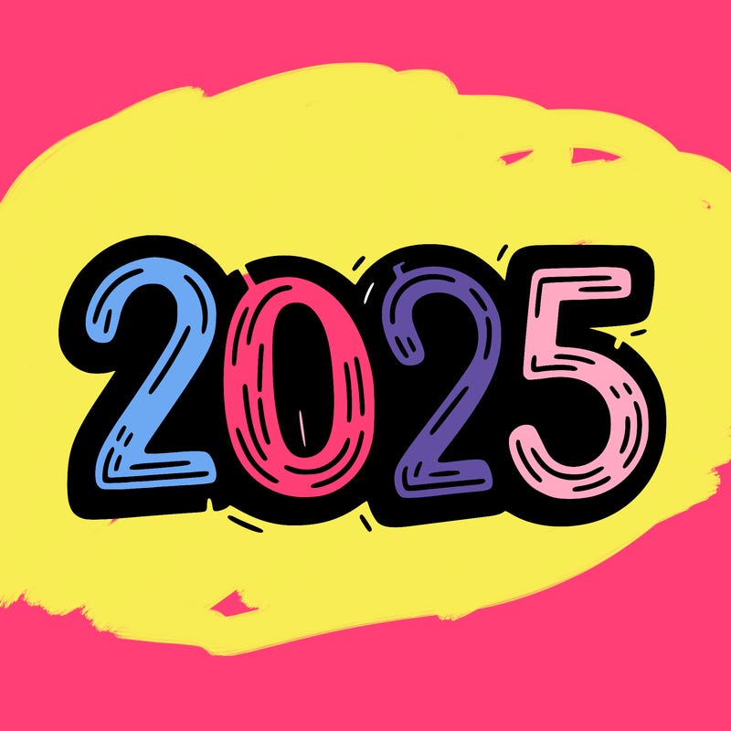 one line scrawled numbers sketch design “2025”