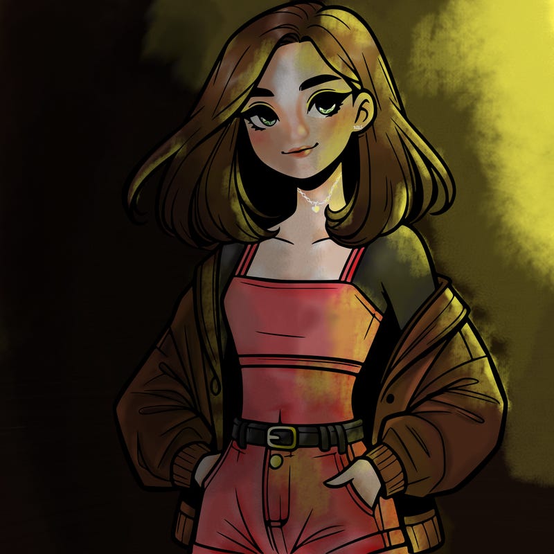 a realistic girl with a crop top and short shorts in an open jacket