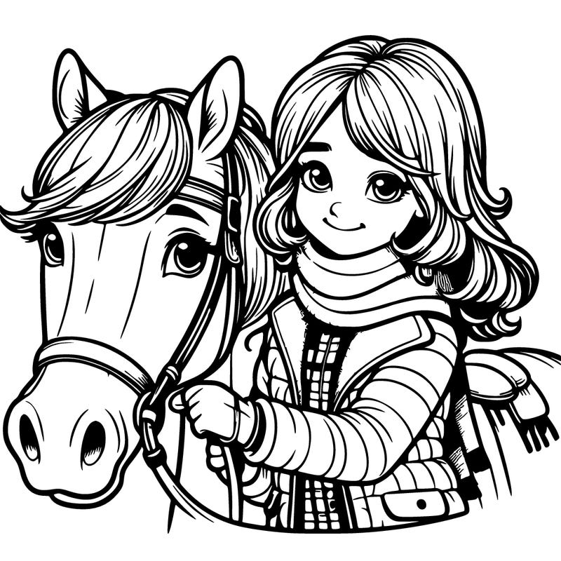 a girl on a horse realistic