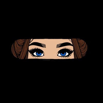 realistic girl with two buns on her hair and lips