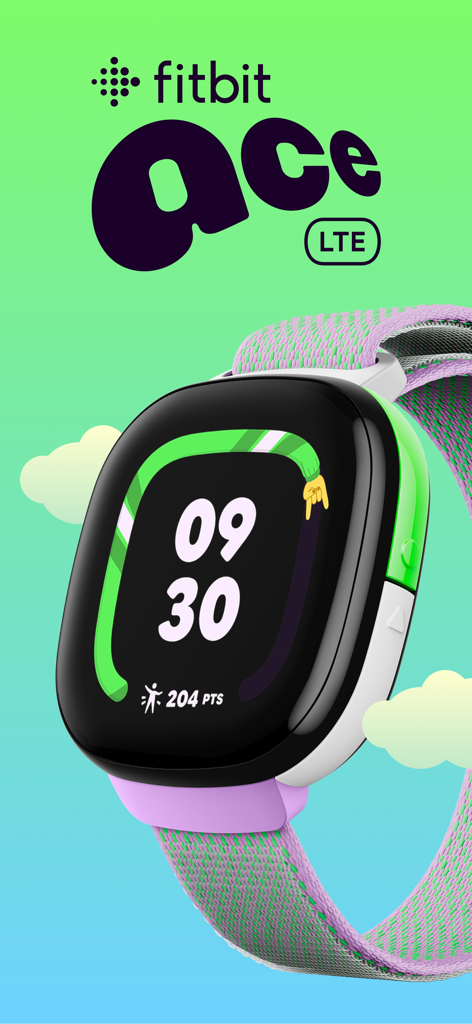 Fitbit Ace - Fitbit Ace LTE kids smartwatch with a colorful woven band and digital activity display