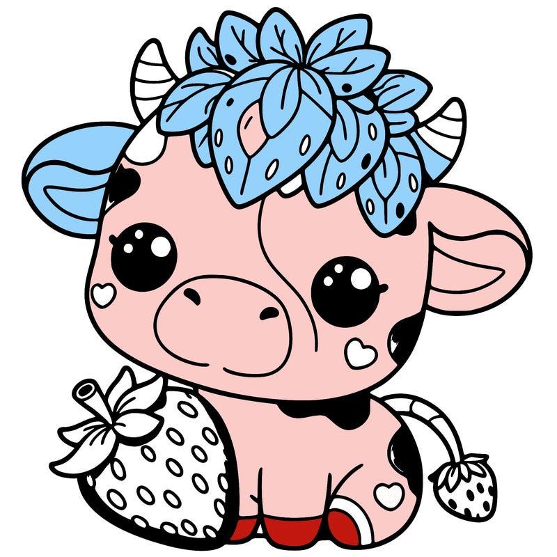 cute strawberry cow