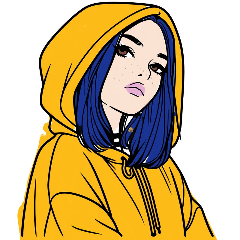 a realistic girl in a hoodie