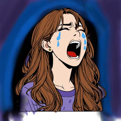 screaming realistic, girl