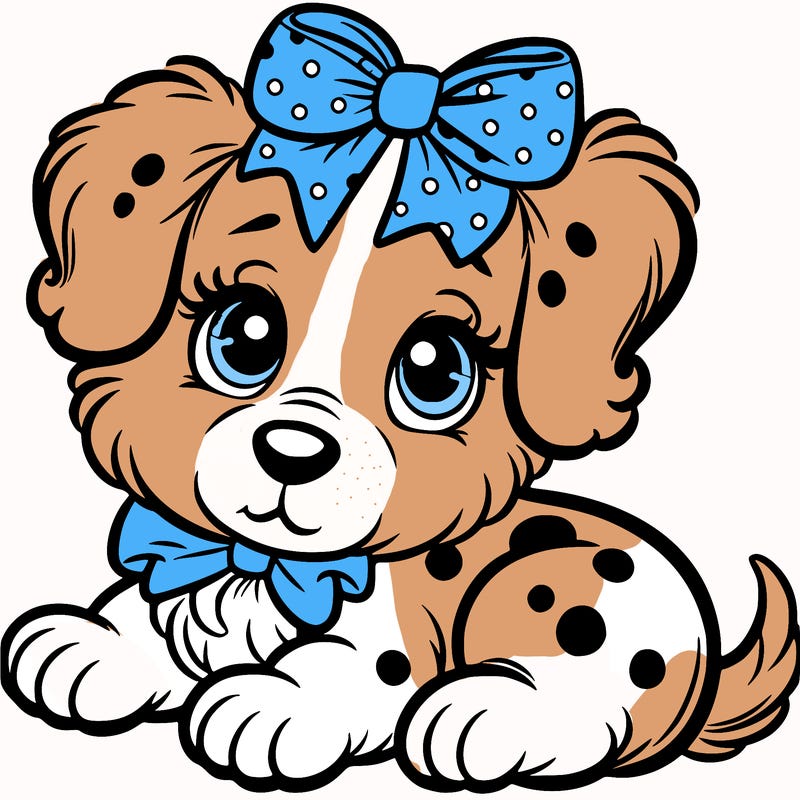 puppy with bow on head