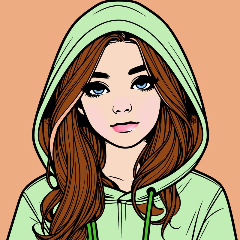 realistic girl with a hoodie