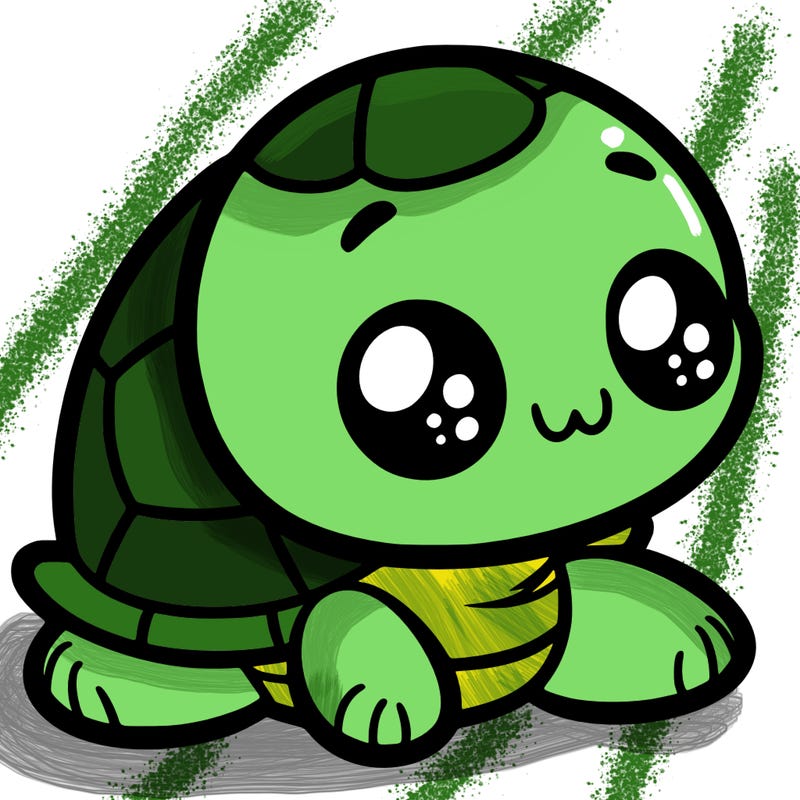 cute little animated turtle