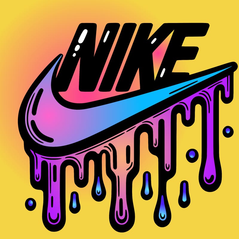 dripping nike logo