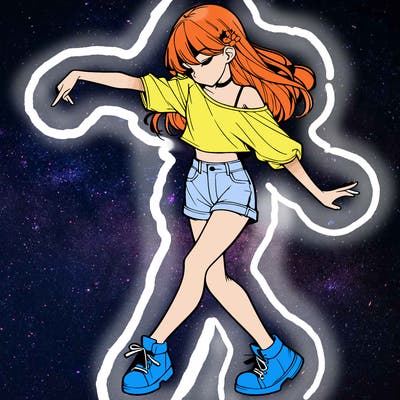 realistic girl danceing