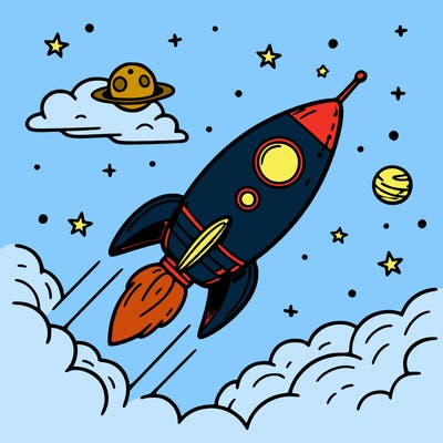 rocket in space