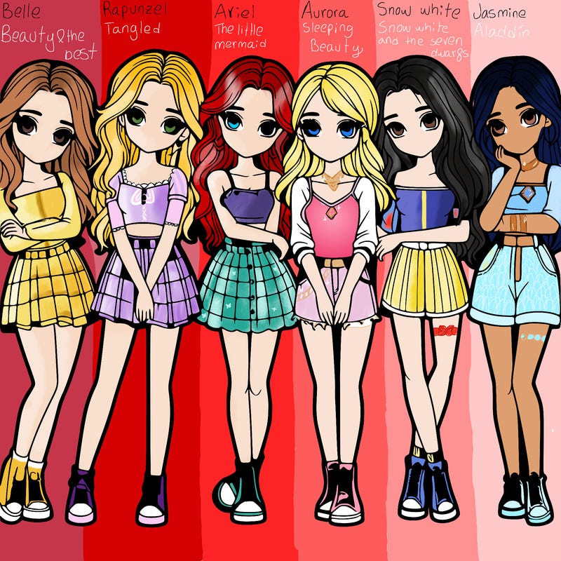 a group of girls realistic