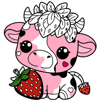 cute strawberry cow