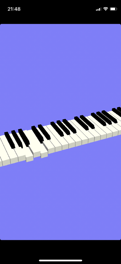 Teclado de piano 3D renderizado usando capacidades gráficas do BBCBasic.