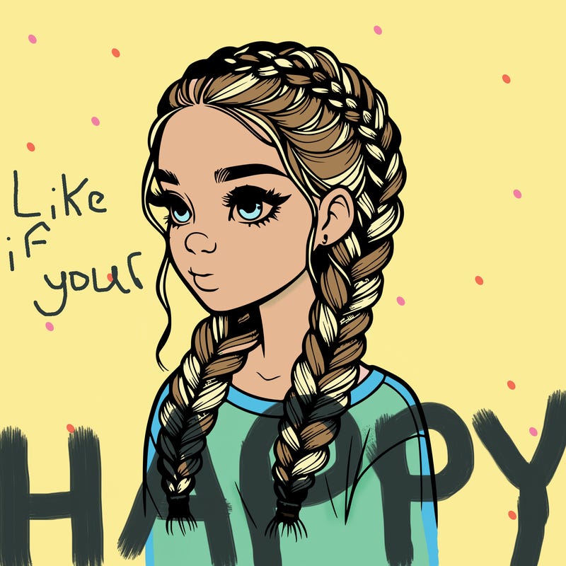 realistic girl with braids