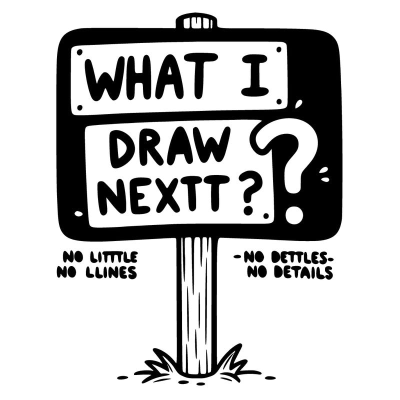 a sign that says what should i draw next?