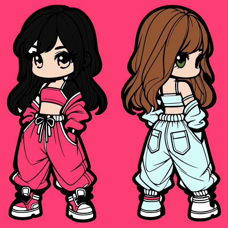 girl in crop top and baggy pants