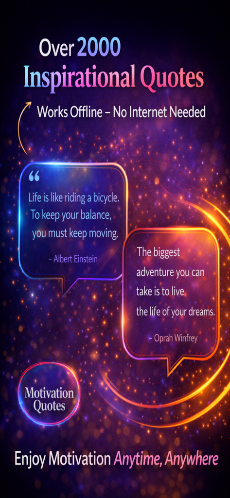 Aesthetic display of inspirational quotes from famous thinkers in the Motivation Quote daily app