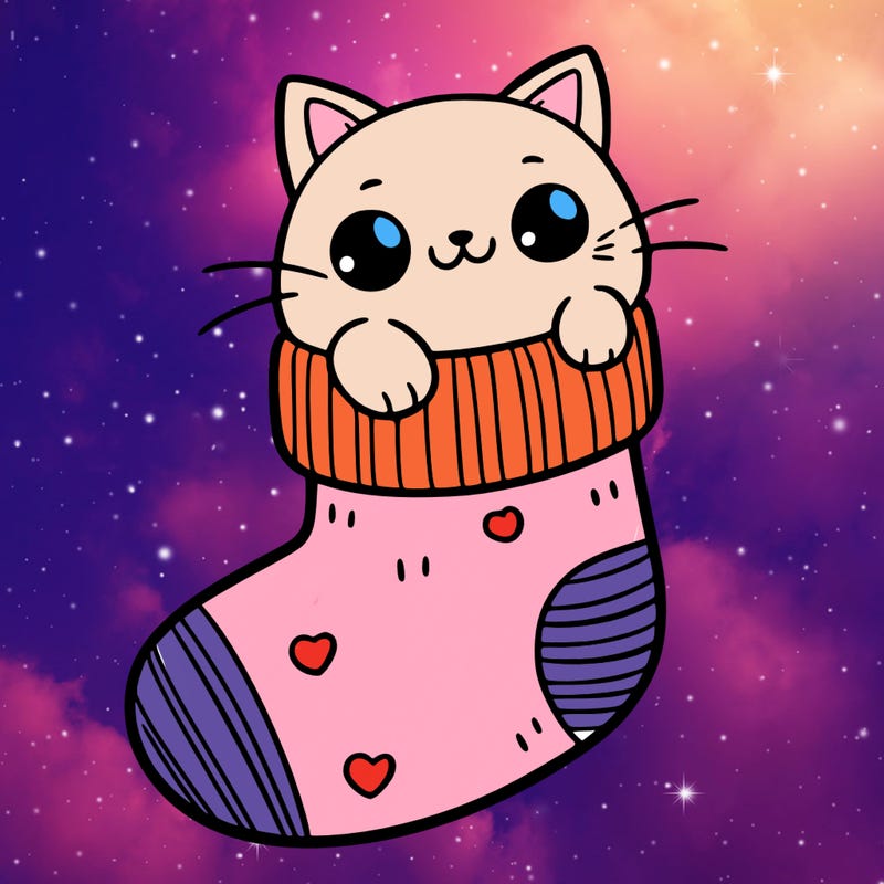cute cat in a sock