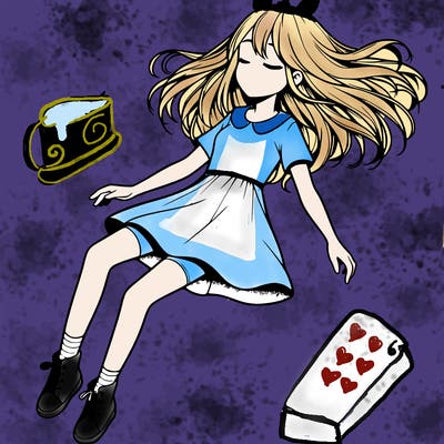 realistic girl floating