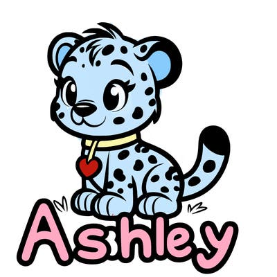 ashley name with animal print