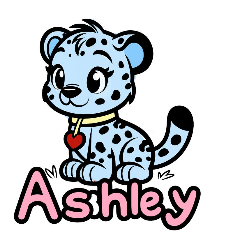 ashley name with animal print