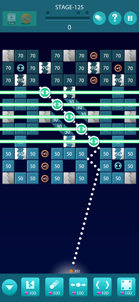 Bricks and Balls : Brick Game - Bricks and Balls gameplay showing a ball shooter aiming at numbered blocks in an arcade puzzle level