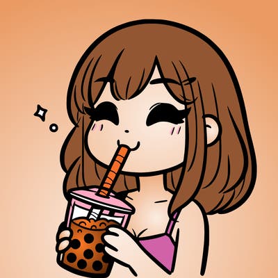 a girl drinking boba
