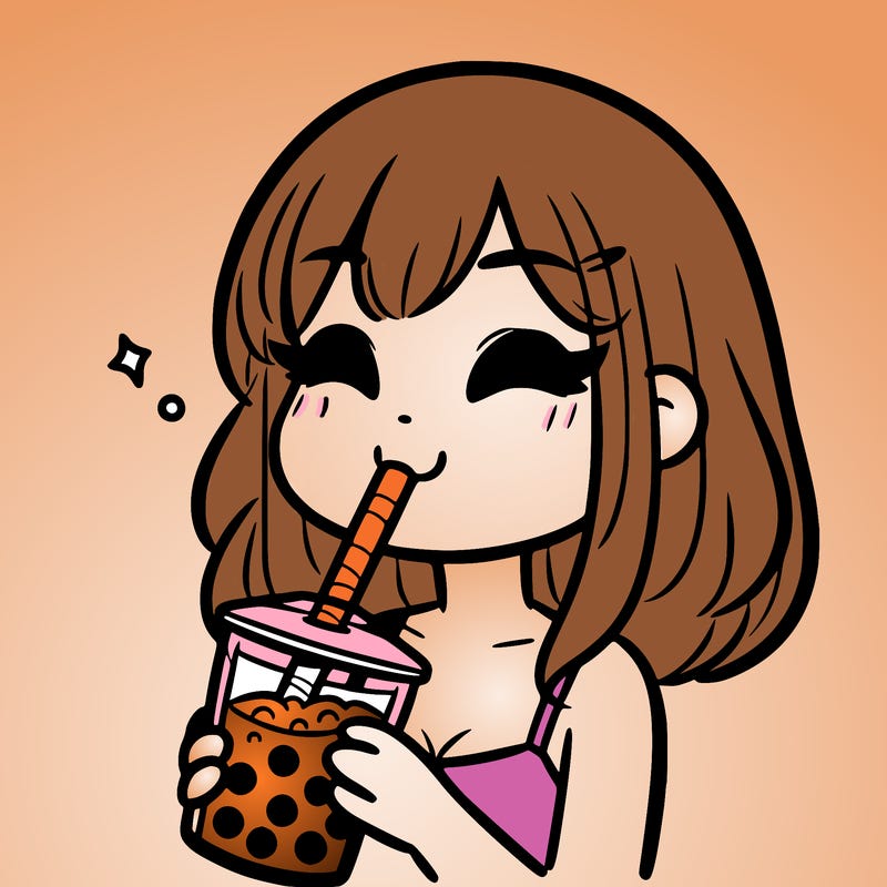 a girl drinking boba