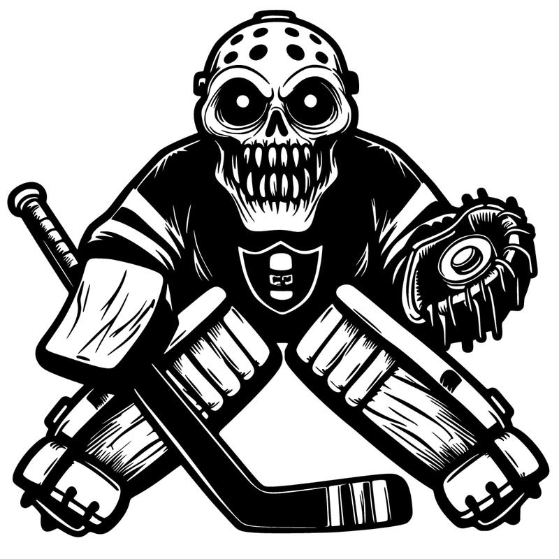 scary hockey goalie