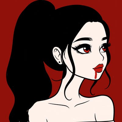 a beautiful and realistic girl with a high pony tail