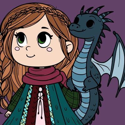 girl with a dragon