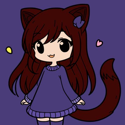 girl with cat ears and tail