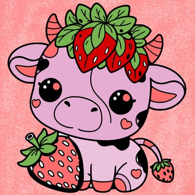 cute strawberry cow