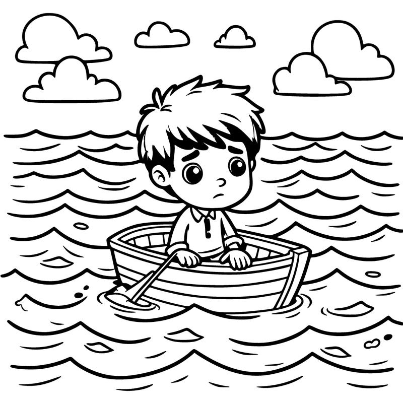 boy lost at sea
