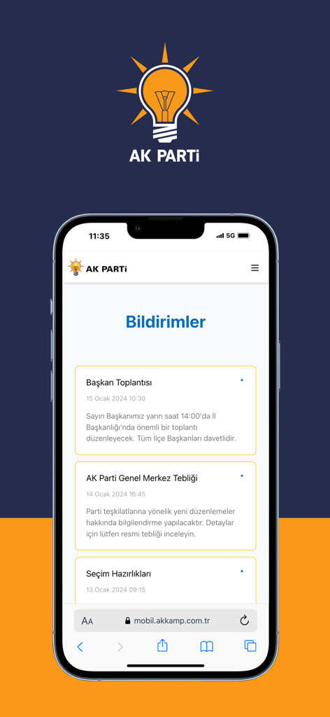 AK KAMP - AK KAMP mobile app screen displaying meeting notifications and updates