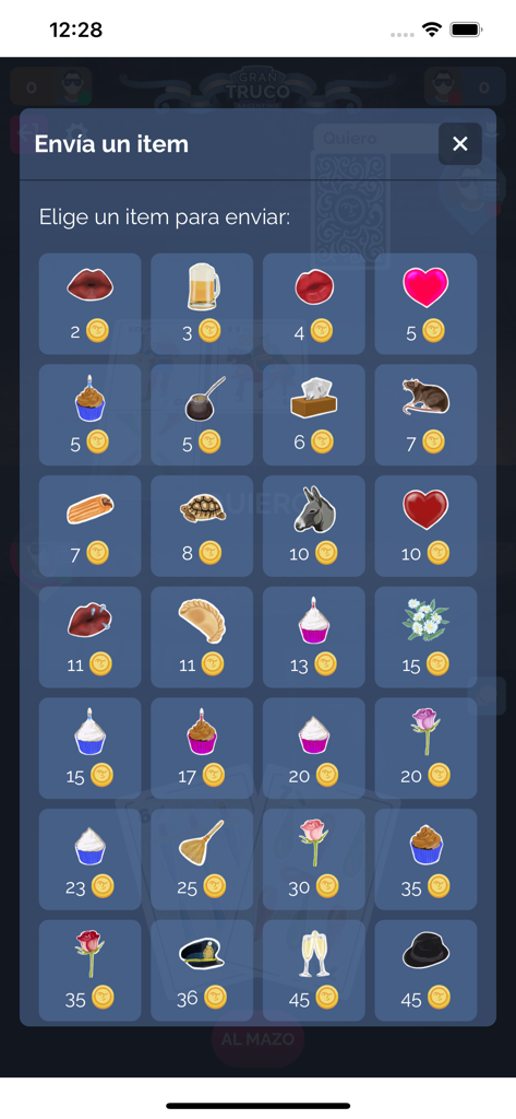 Gran Truco Argentino - Selection of virtual items and stickers to send in the Gran Truco Argentino mobile app