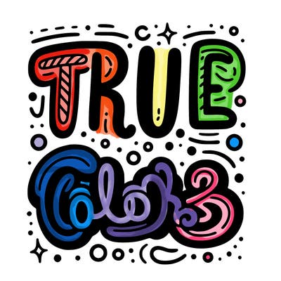 "true colors" written